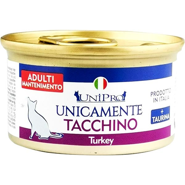Unipro Unicamente Tacchino 85gr Monoproteico Lattina Unipro Unicamente Tacchino 85gr Monoproteico Lattina